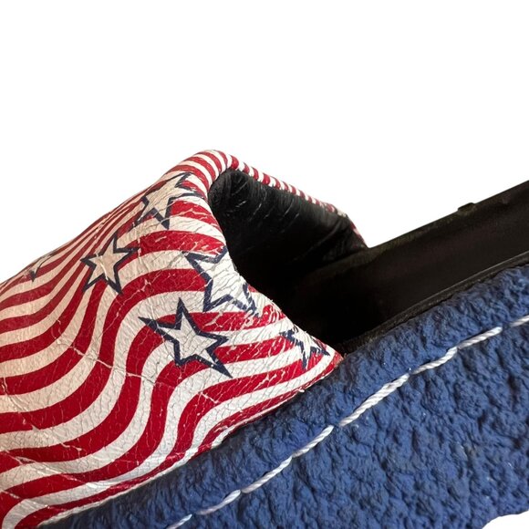 Alexander Wang A1 platform slide sandals slip on red white blue size 38 8 chunky - Picture 12 of 15